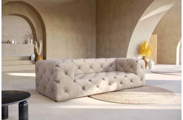 Sofa trzyosobowa pikowana premium Chesterfield BENTLEY - sofy