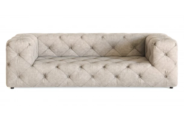 Sofa trzyosobowa pikowana premium Chesterfield BENTLEY - spanie