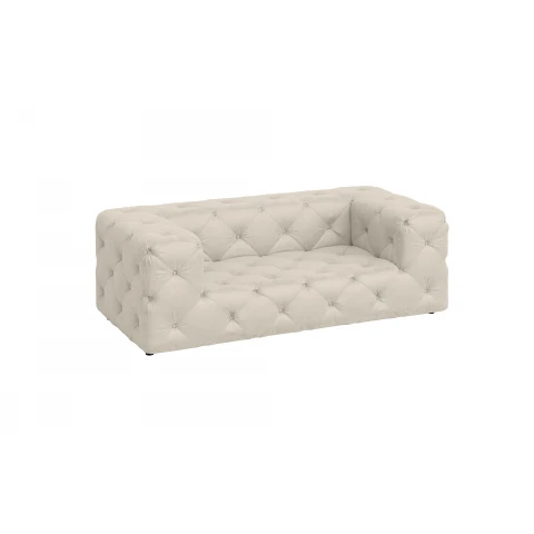 Sofa pikowana nowoczesna dwuosobowa Chesterfield w kolorze beżowym BENTLEY