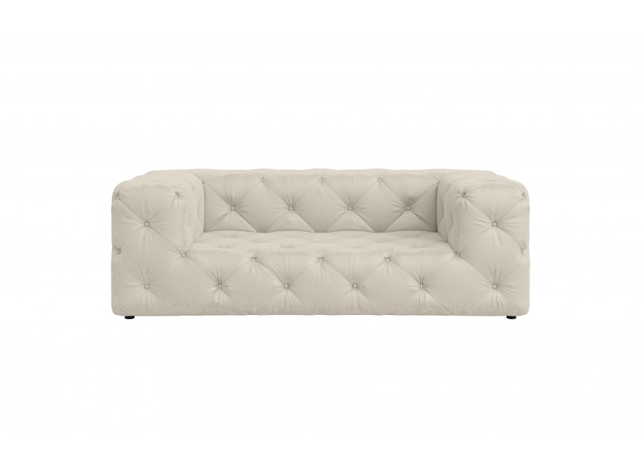 Sofa pikowana nowoczesna dwuosobowa Chesterfield w kolorze beżowym BENTLEY 4