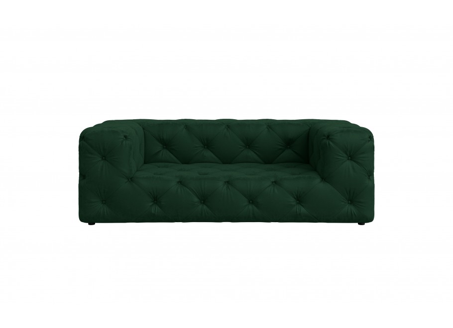 Nowoczesna sofa pikowana dwuosobowa Chesterfield BENTLEY - Butelkowa Zieleń 3