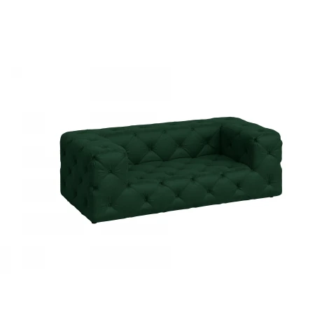 Nowoczesna sofa pikowana dwuosobowa Chesterfield BENTLEY - Butelkowa Zieleń