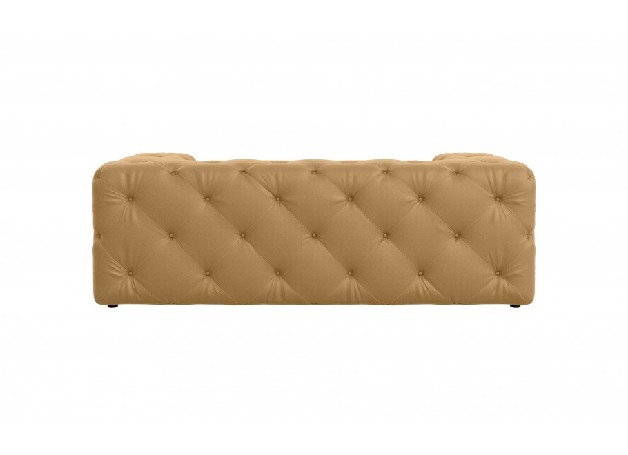Elegancka sofa w kolorze złotym pikowana dwuosobowa Chesterfield BENTLEY 4