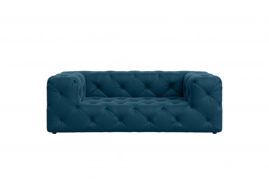 Komfortowa granatowa sofa dwuosobowa pikowana Chesterfield BENTLEY 3