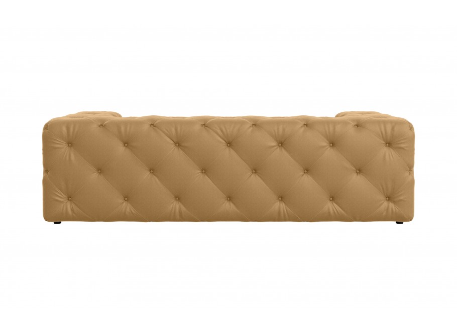 Złota sofa BENTLEY – trzyosobowa, pikowana, styl Chesterfield, premium 4