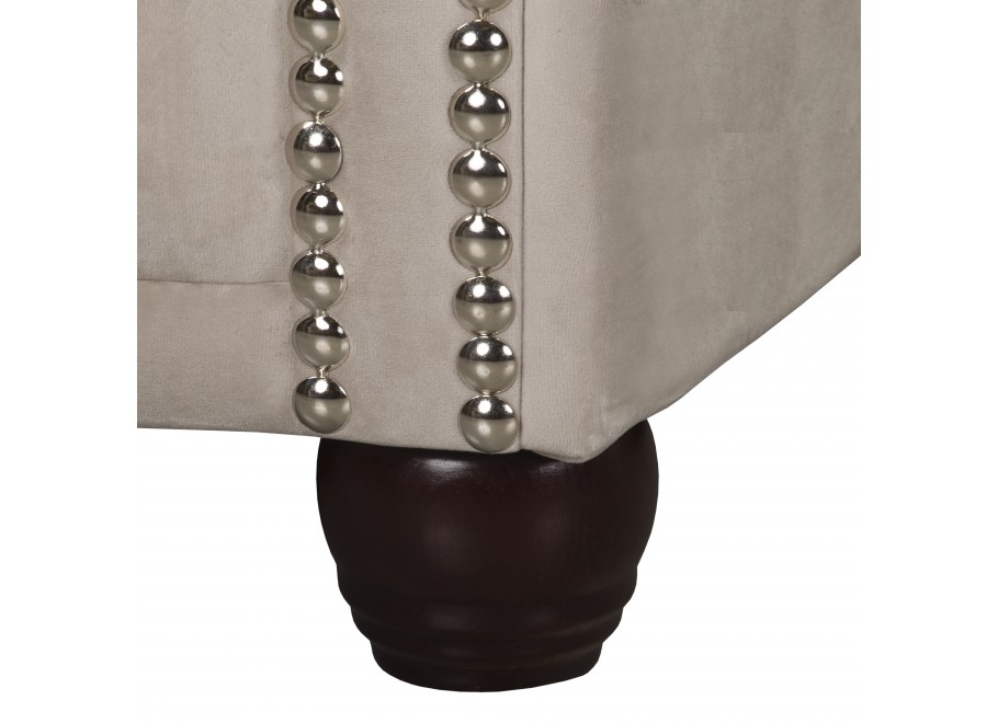 Beżowa sofa dwuosobowa z funkcją spania pikowana Chesterfield FELIX 2 11