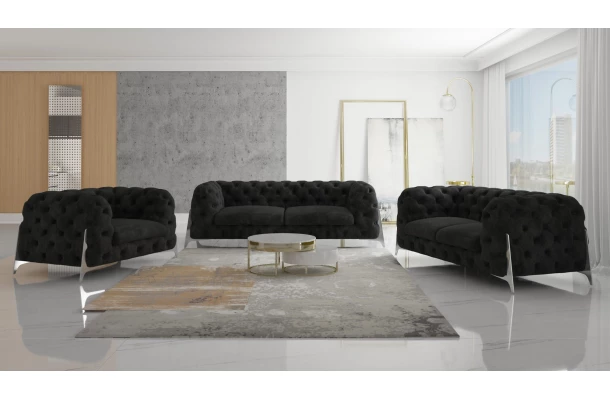 Zestaw mebli pikowanych Chesterfield luksusowy 3+2+1 KALIFORNIA - eleganckie