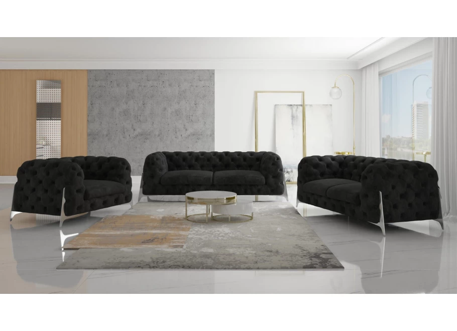 Zestaw mebli pikowanych Chesterfield luksusowy 3+2+1 KALIFORNIA