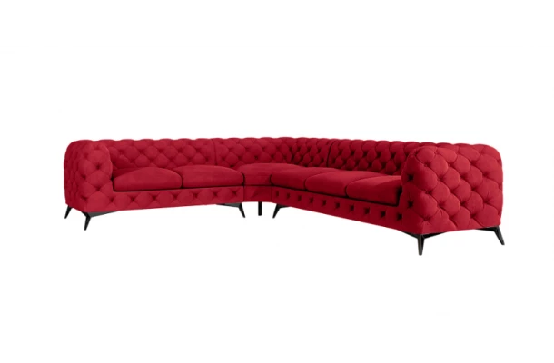 Narożnik sześcioosobowy pikowany glamour Chesterfield TEO 2+E+3 - design
