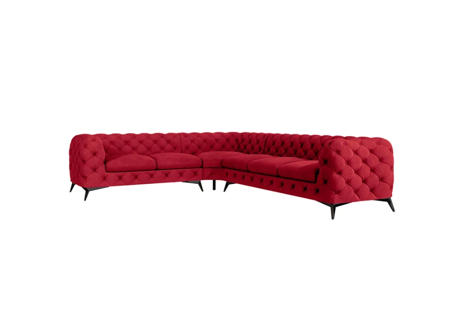 Narożnik sześcioosobowy pikowany glamour Chesterfield TEO 2+E+3