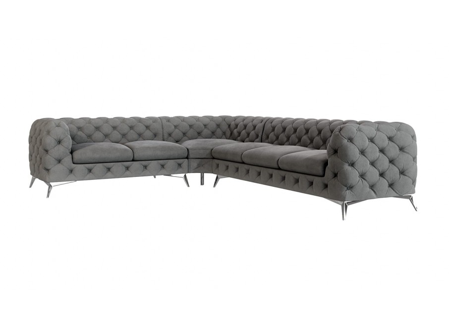 Narożnik sześcioosobowy pikowany glamour Chesterfield TEO 2+E+3 4