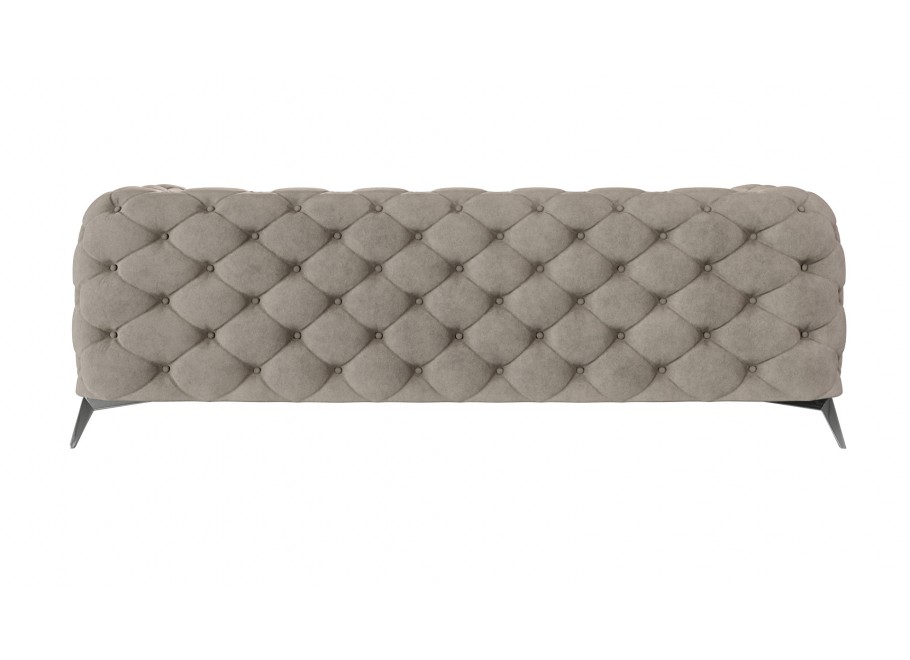 TEO 2,5 – sofa trzyosobowa pikowana glamour Chesterfield w kolorze szaro-beżowym 4