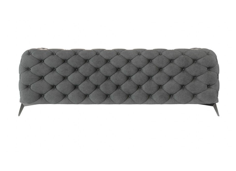 Trzyosobowa sofa glamour pikowana TEO 2,5 – szary klasyk do każdego wnętrza 3