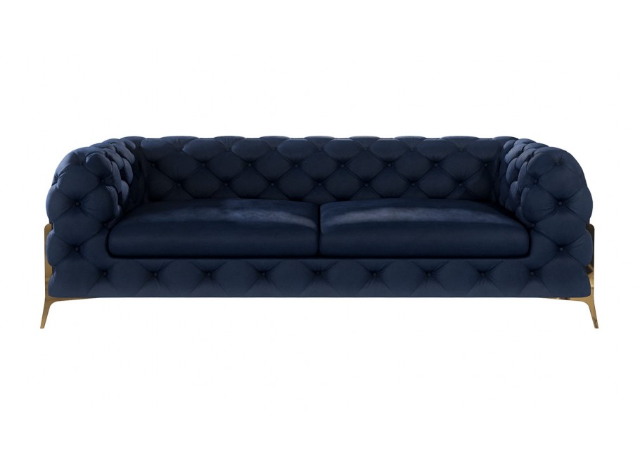 TEO HIGH 2,5 – sofa pikowana trzyosobowa Chesterfield w granatowym odcieniu - Riviera 81