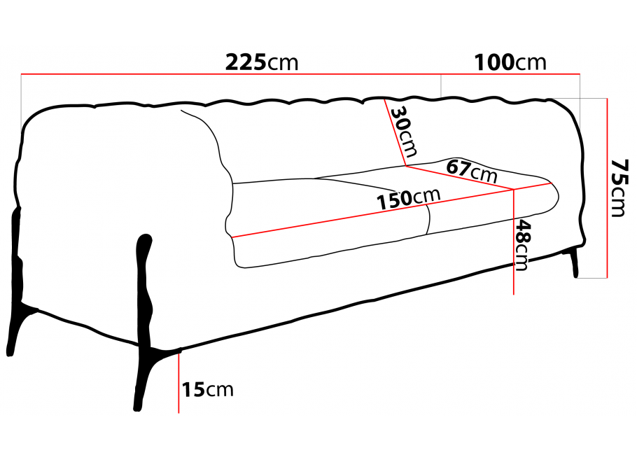 Wygodna pikowana sofa Chesterfield TEO HIGH 2,5 – elegancka w ciepłym beżu 4