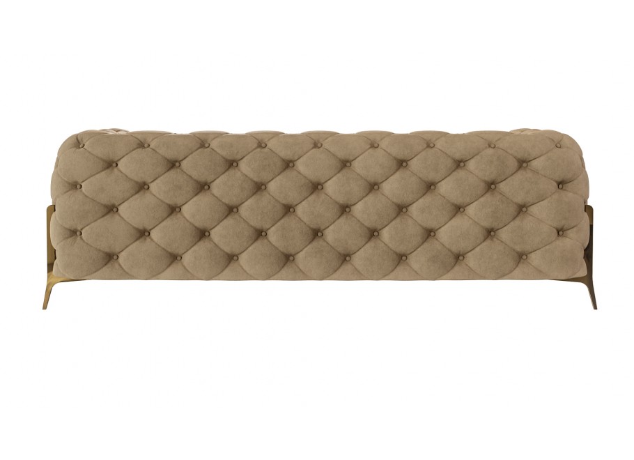 Wygodna pikowana sofa Chesterfield TEO HIGH 2,5 – elegancka w ciepłym beżu 3