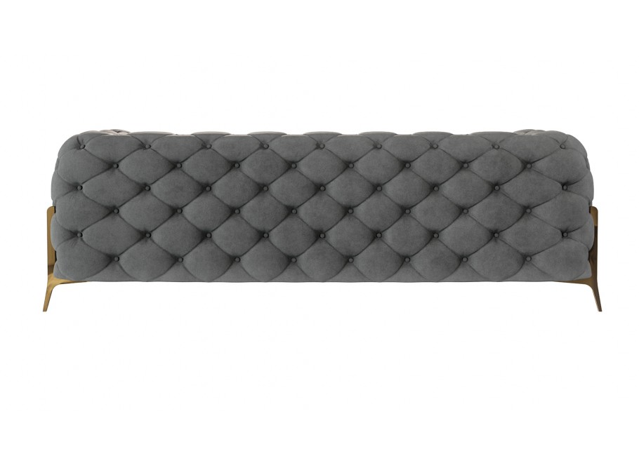 Sofa trzyosobowa pikowana glamour Chesterfield TEO HIGH 2,5 w kolorze szarym –  do każdego wnętrza 4