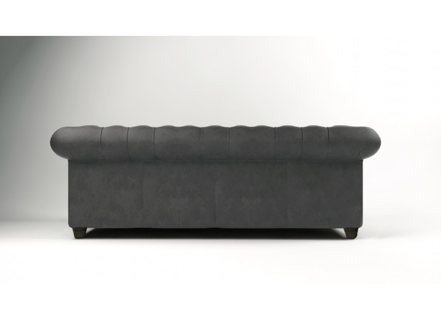 Ciemnoszara sofa 3-osobowa pikowana chesterfield Solaris 3 – stylowa i uniwersalna 4