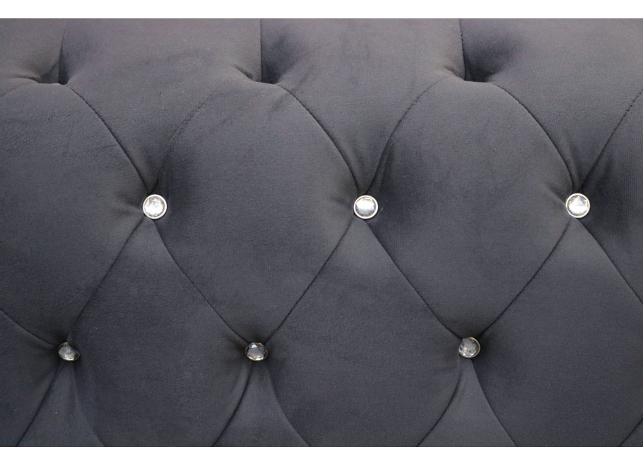 Sofa trzyosobowa pikowana z kryształkami Chesterfield FELIX BLINK 3 - Antracyt 5