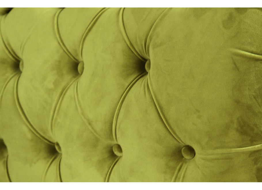 Mała sofa dwuosobowa pikowana zielona oliwkowa Chesterfield HASSO 2 8