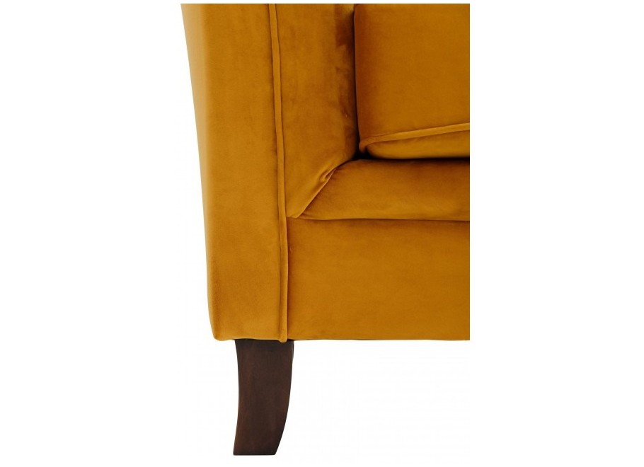 Wygodna sofa trzyosobowa pikowana Chesterfield HASSO 3 – musztardowy kolor 5