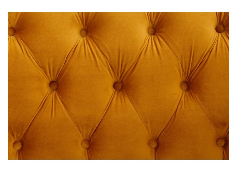 Wygodna sofa trzyosobowa pikowana Chesterfield HASSO 3 – musztardowy kolor 6