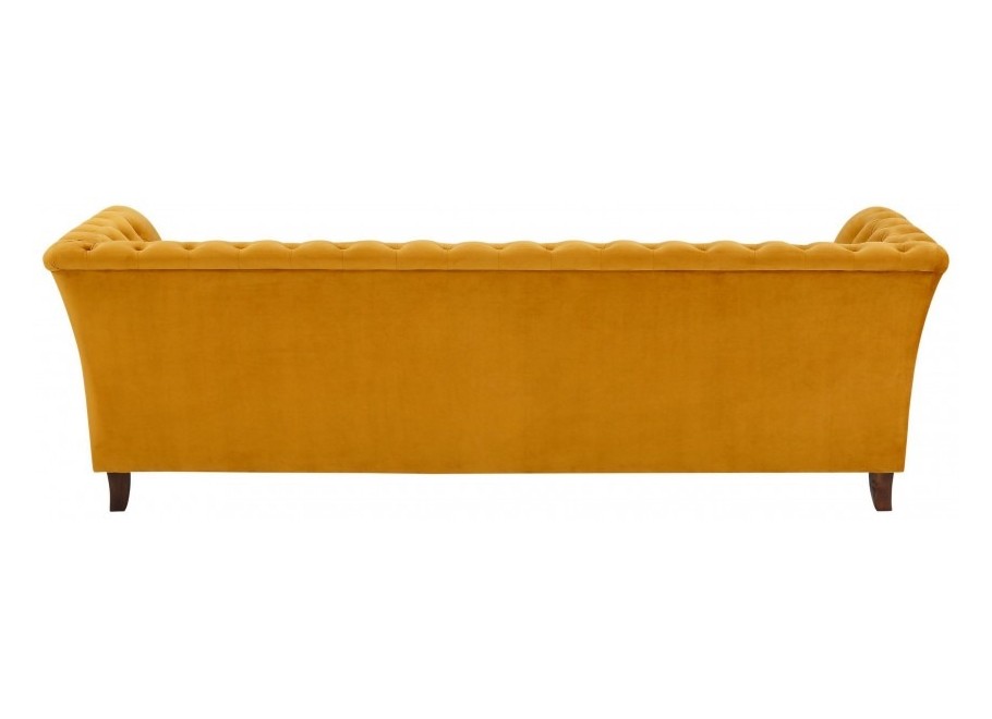 Wygodna sofa trzyosobowa pikowana Chesterfield HASSO 3 – musztardowy kolor 4