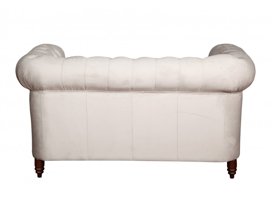 Mała sofa dwuosobowa szara pikowana Chesterfield VINCENT - idealna do salonu 6