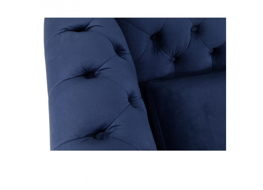 Wygodna sofa VINCENT – Chesterfield w kobaltowym kolorze, kompaktowa 8