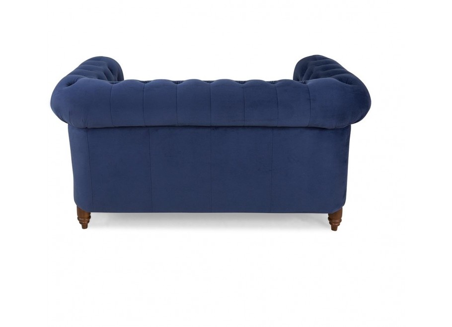 Wygodna sofa VINCENT – Chesterfield w kobaltowym kolorze, kompaktowa 3