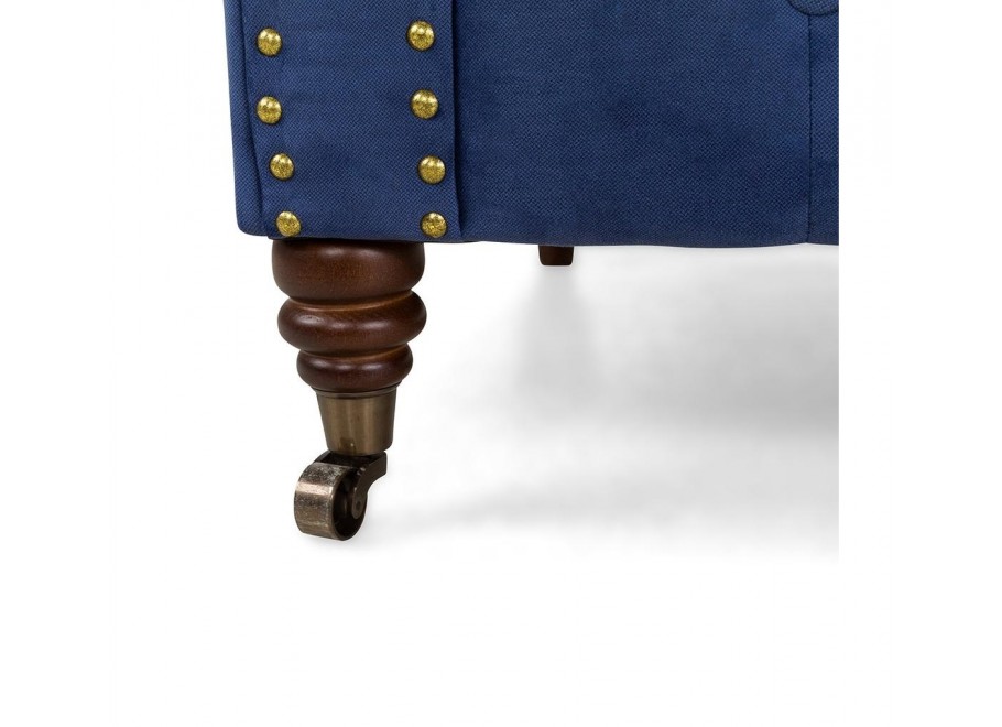 Wygodna sofa VINCENT – Chesterfield w kobaltowym kolorze, kompaktowa 5