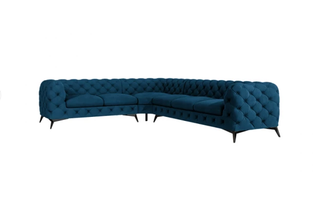Narożnik sześcioosobowy pikowany glamour Chesterfield TEO 2+E+3 - eleganckie