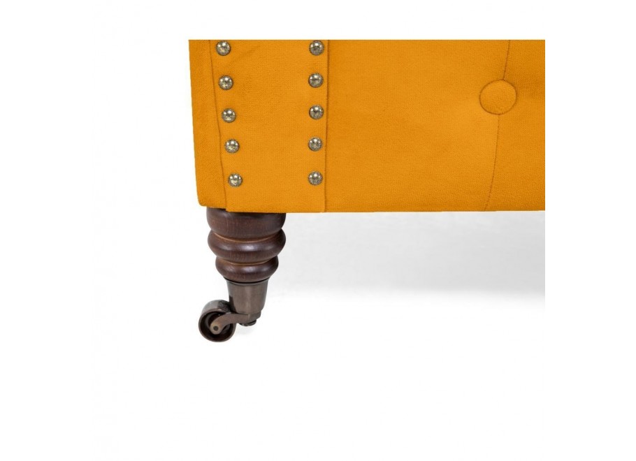 Sofa VINCENT pikowana Chesterfield – stylowa, żółta, idealna do małego wnętrza 8