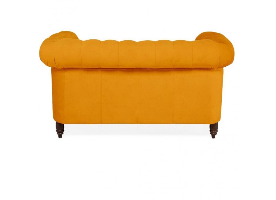 Sofa VINCENT pikowana Chesterfield – stylowa, żółta, idealna do małego wnętrza 5