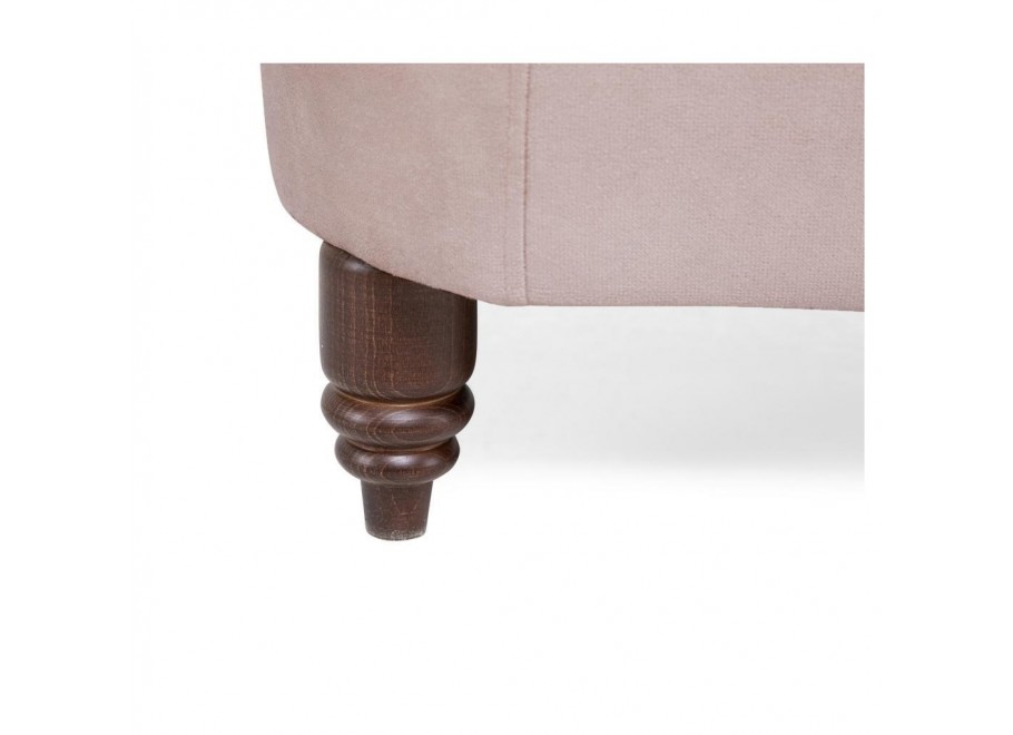 Stylowa sofa dwuosobowa Chesterfield VINCENT – pudrowy róż, wygodna i kompaktowa 8