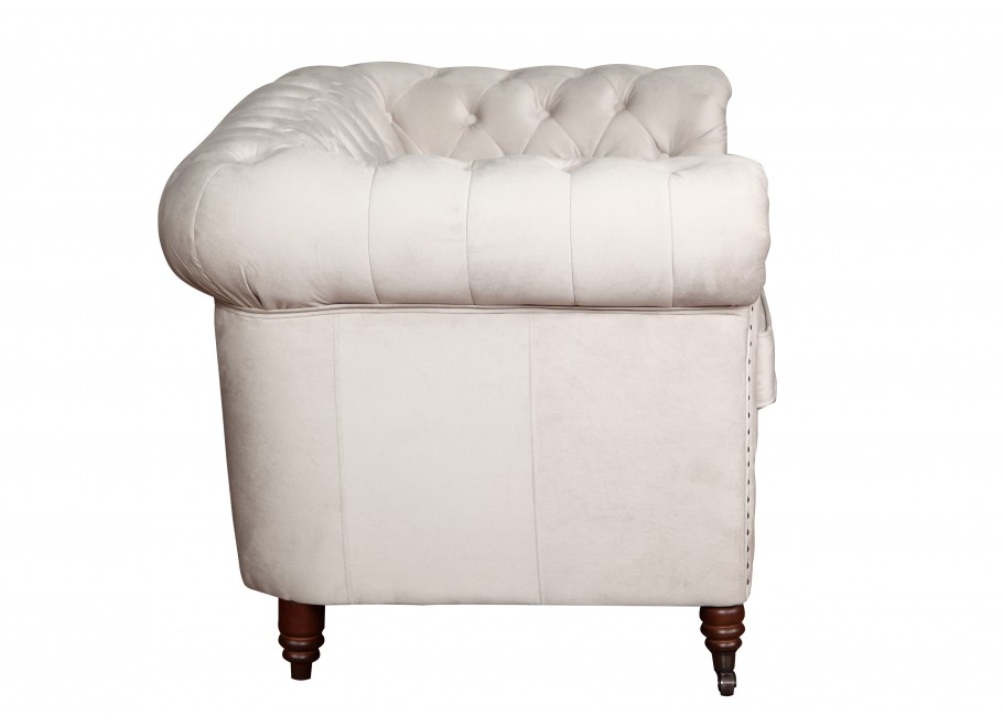 Szara sofa pikowana z funkcją spania Chesterfield VINCENT – stylowa i kompaktowa 8