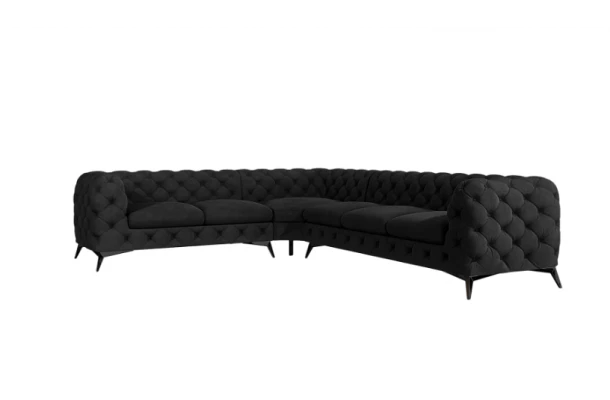 Narożnik sześcioosobowy pikowany glamour Chesterfield TEO 2+E+3 - stylowe
