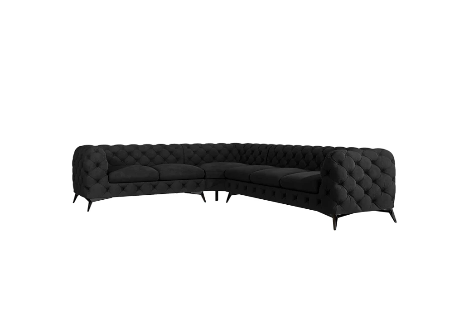 Narożnik sześcioosobowy pikowany glamour Chesterfield TEO 2+E+3