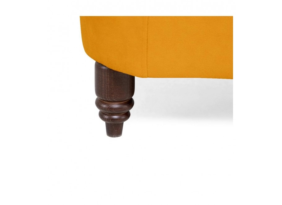 Sofa trzyosobowa pikowana Chesterfield VINCENT – żółta, wygodna i efektowna 7