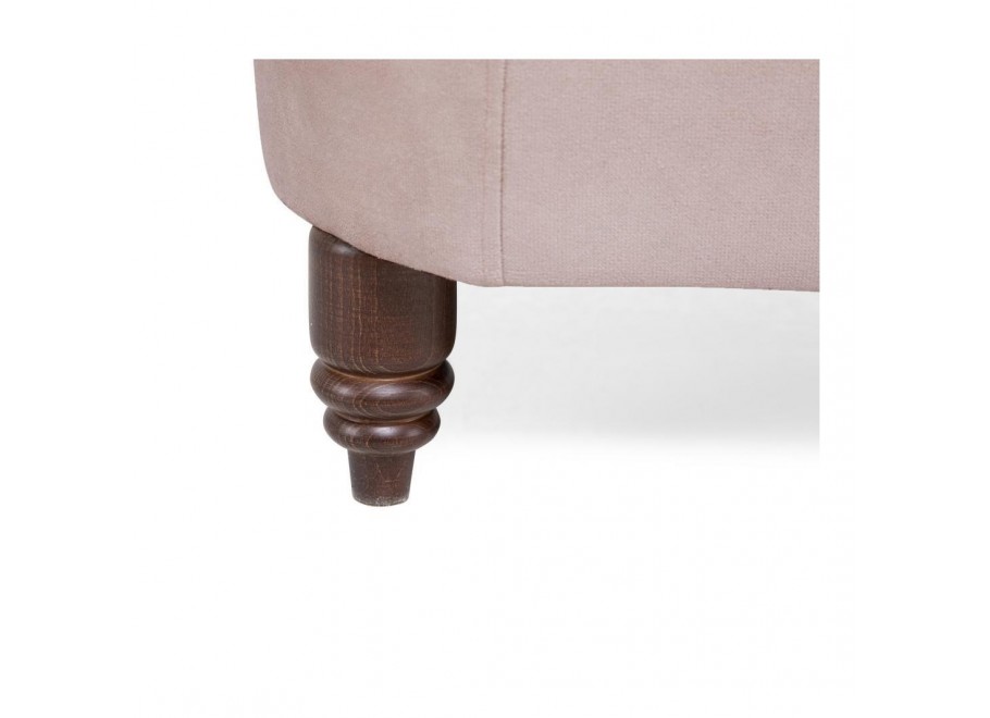 Sofa trzyosobowa Chesterfield VINCENT – pudrowy róż, welurowa tkanina 7