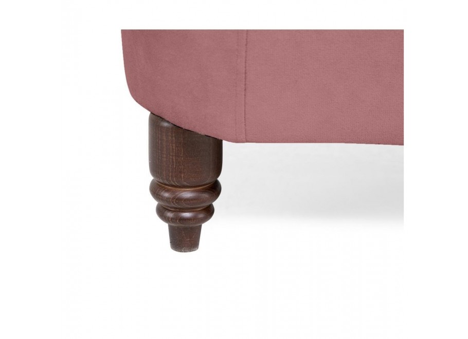 Sofa trzyosobowa Chesterfield VINCENT – pudrowy róż, welurowa tkanina 8