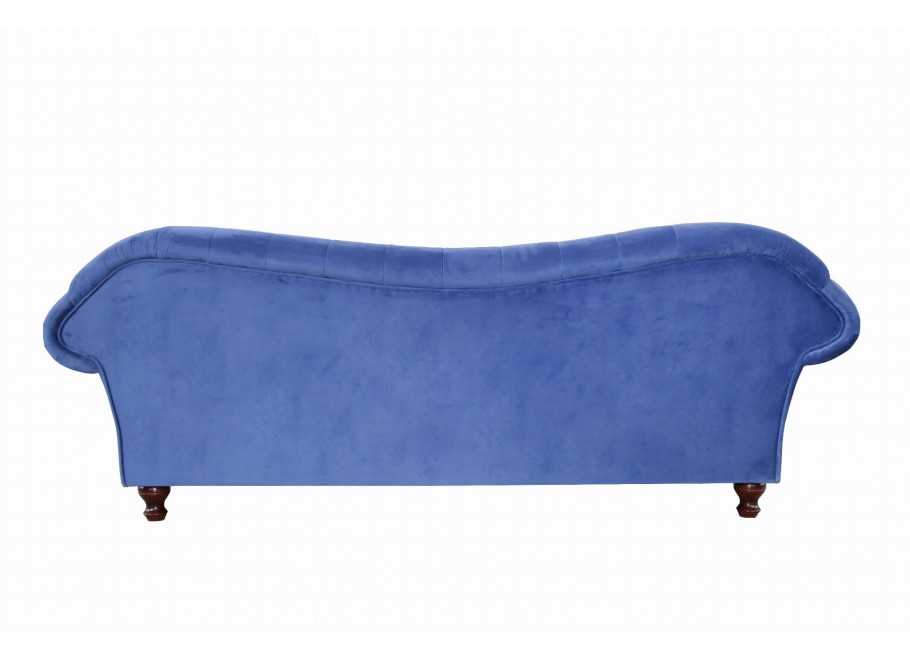 Niebieska sofa dwuosobowa z funkcją spania pikowana Chesterfield PARIS - Idealna do salonu - Amore 15