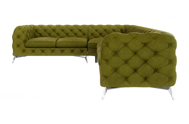 Narożnik sześcioosobowy pikowany glamour Chesterfield TEO 2+E+3 - design i funkcjonalnosc w parze