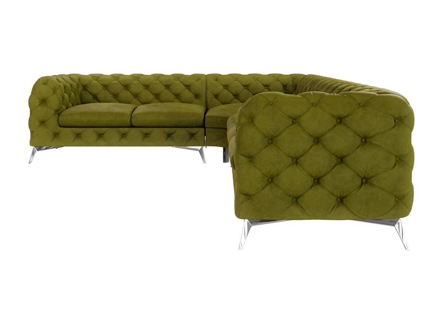 Narożnik sześcioosobowy pikowany glamour Chesterfield TEO 2+E+3