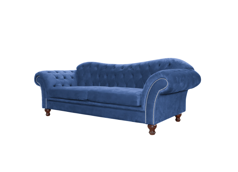 Chesterfield PARIS kobaltowa – elegancka sofa trzyosobowa do salonu 2