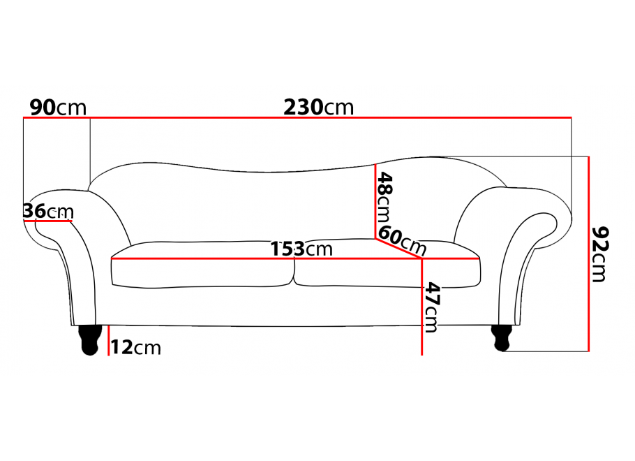 Wygodna szara sofa trzyosobowa Paris Chesterfield– idealna do każdego wnętrza 9