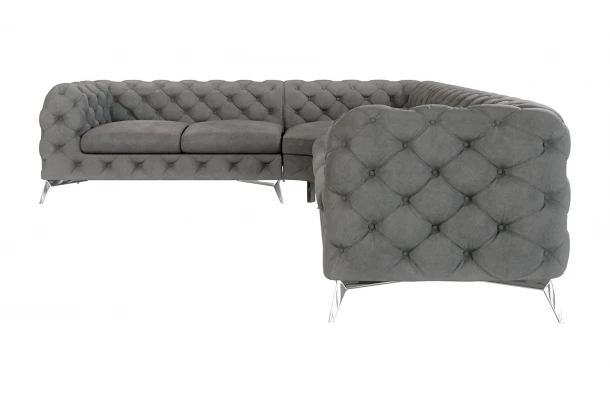 Narożnik sześcioosobowy pikowany glamour Chesterfield TEO 2+E+3 - design i funkcjonalnosc w parze