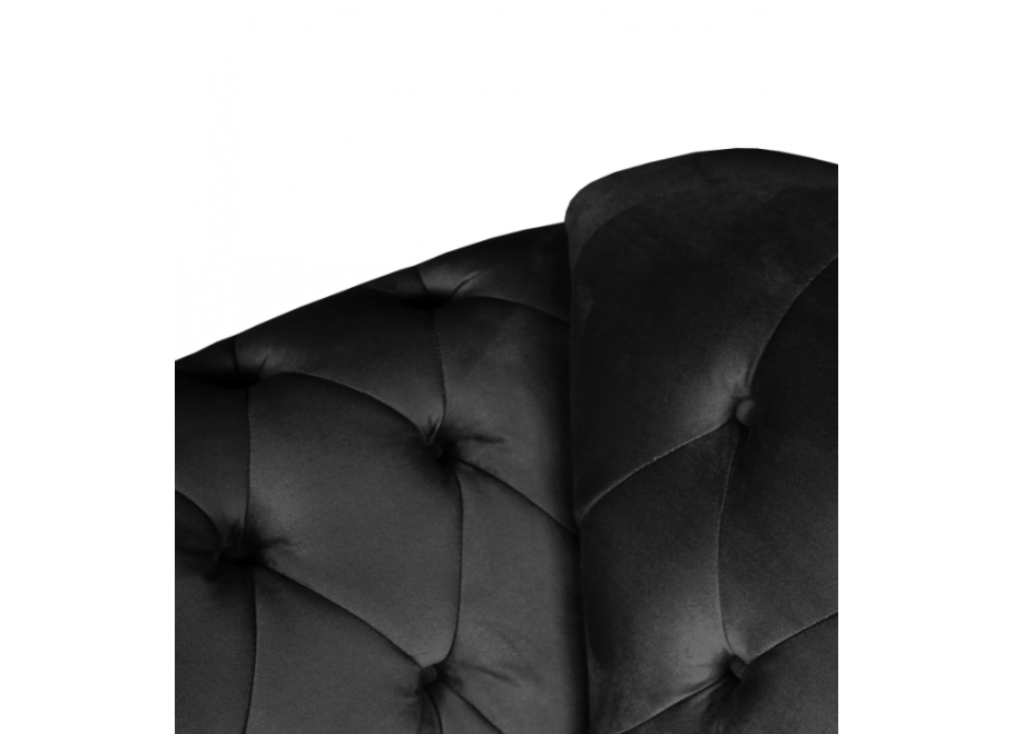 Stylowa czarna sofa trzyosobowa Paris Chesterfield– idealna do salonu i biura 6