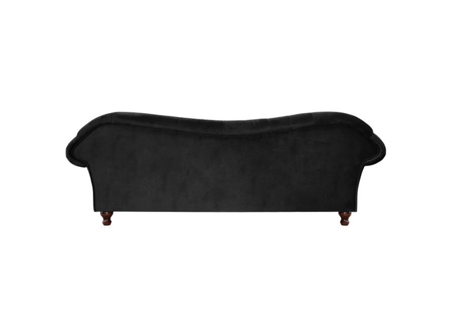 Stylowa czarna sofa trzyosobowa Paris Chesterfield– idealna do salonu i biura 4