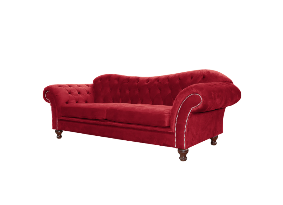 Wygodna sofa trzyosobowa Paris Chesterfield– w kolorze czerwonym 2